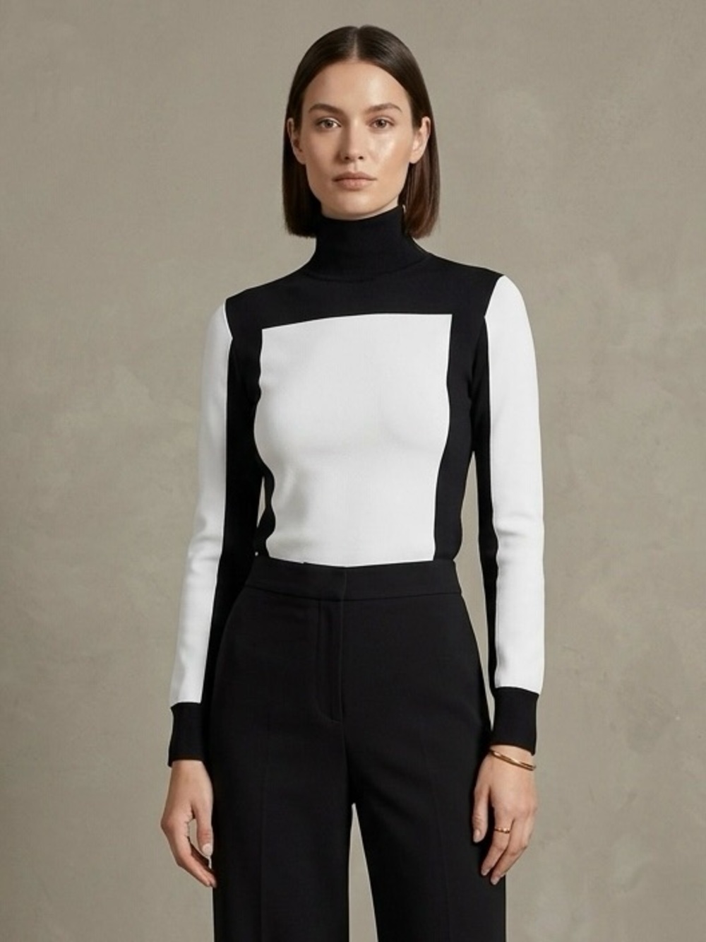 Balmain X H&M Black Knit Zip Sweater with gold zipper & shoulder pads Size 8